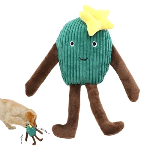 higyee Hundespielzeug Kaktus | Spielzeug für Hunde, die Sound machen, Plüschspielzeug Kaktus – flexibles Spielzeug zur Reinigung der Zähne von Hunden, kleines multifunktionales Quietschspielzeug von higyee