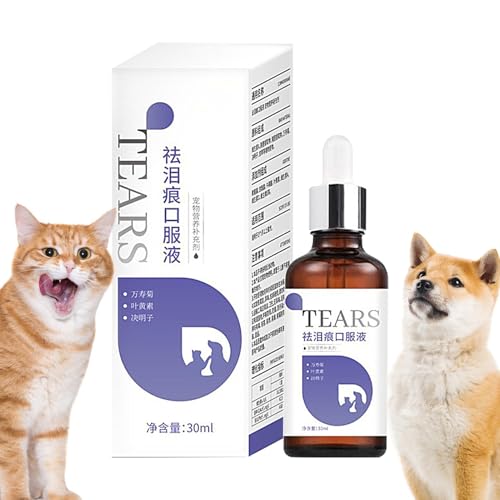 higyee Tränenfleckenentferner für Katzen, Tränenfleckenentferner für Hunde, 30 ml Augentropfen für Hunde, Tränenfleckenentferner für Haustiere, Sanfte Tränenfleckenentferner-Lösung zur higyee Tränenfleckenentferner für Katzen, Tränenfleckenentferner für Hunde, 30 ml Augentropfen für Hunde, Tränenfleckenentferner für Haustiere, Sanfte Tränenfleckenentferner-Lösung zur von higyee