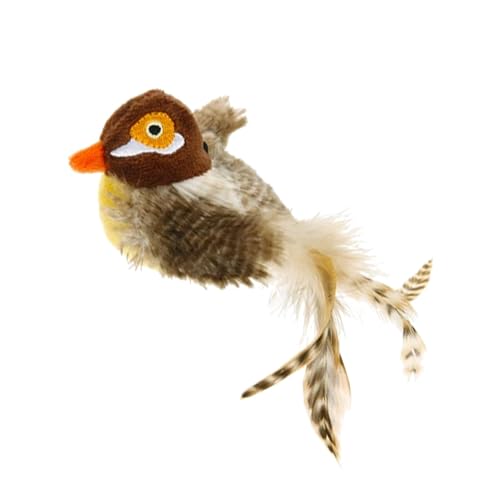 higyee Zwitschernder Vogel, Katzenspielzeug für den Innenbereich, Zwitschernder Vogel - Simuliertes zwitscherndes braunes Vogelkatzen-Plüschtier,Reduziert Langeweile im Innenbereich, higyee Zwitschernder Vogel, Katzenspielzeug für den Innenbereich, Zwitschernder Vogel - Simuliertes zwitscherndes braunes Vogelkatzen-Plüschtier,Reduziert Langeweile im Innenbereich, von higyee