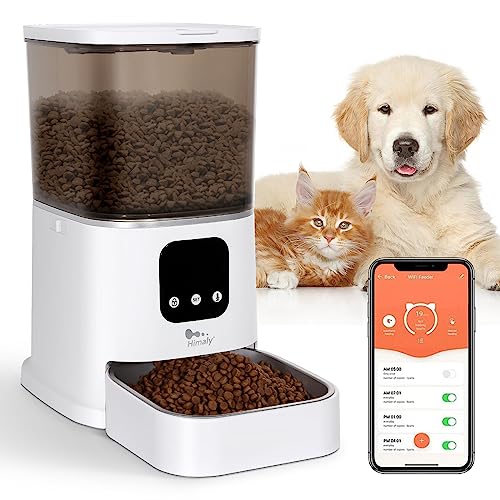himaly Futterautomat Katze 6L, Automatischer Futterspender Katze mit APP Steuerung mit Fressnäpfe Katze Edelstahl von himaly