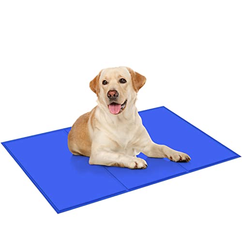 himaly Kühlmatten für Hunde und Katzen, faltbar, weich, kühlendes Kissen, rutschfest, selbstgelig, kühlende Haustierbetten, Schlafmatratze, Sommer, XXL, 75 x 120 cm, Blau himaly Kühlmatten für Hunde und Katzen, faltbar, weich, kühlendes Kissen, rutschfest, selbstgelig, kühlende Haustierbetten, Schlafmatratze, Sommer, XXL, 75 x 120 cm, Blau von himaly