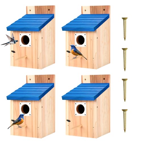 Vogelhaus, 4er-Pack, Blau von hoamayya