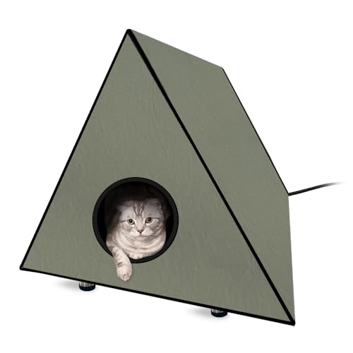 hodzumrac Heizbares Katzenhaus Outdoor für den Winter, Isolierter Unterschlupf für Katzen, Wasserdicht mit Heizkissen, Olive hodzumrac Heizbares Katzenhaus Outdoor für den Winter, Isolierter Unterschlupf für Katzen, Wasserdicht mit Heizkissen, Olive von hodzumrac