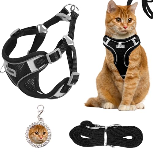 Hundegeschirr für kleine Katzen, verstellbar, verbessertes ausbruchsicheres Design, mit Erkennungsmarken für Haustiere, weiches, atmungsaktives Material für aktive Kätzchen, Kaninchen, Tierliebhaber Hundegeschirr für kleine Katzen, verstellbar, verbessertes ausbruchsicheres Design, mit Erkennungsmarken für Haustiere, weiches, atmungsaktives Material für aktive Kätzchen, Kaninchen, Tierliebhaber von hoeslaw