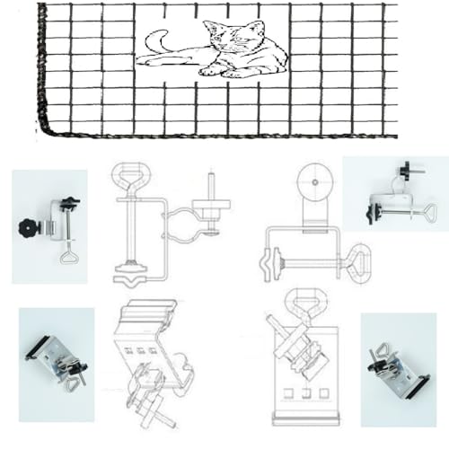 ' Aktion - Large Katzennetz Mehrzweckhalterung aus Edelstahl f+r Stäbe bis 35 mm ø zur Befestigugn an runden oder ekcigen Elementen bis 65 mm ø-Zum aktuellen Test-Preis Made B. Württemberg von holly
