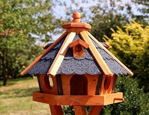 Holzdekoladen Vogelhaus, Vogelhäuser mit und ohne Ständer behandelt Typ 23 (Blau, ohne Ständer) von holzdekoladen
