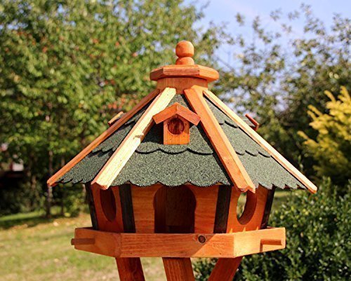 Holzdekoladen Vogelhaus, Vogelhäuser mit und ohne Ständer behandelt Typ 23 (Grün, ohne Ständer) von holzdekoladen