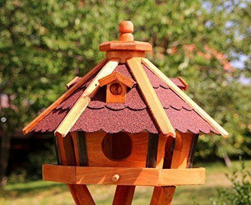 holzdekoladen Vogelhaus, Vogelhäuser mit und ohne Ständer behandelt Typ 23 (Rot, ohne Ständer) von holzdekoladen