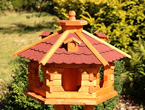 Vogelhaus mit Bitumenschindeln Typ 4 (XL rot) von holzdekoladen