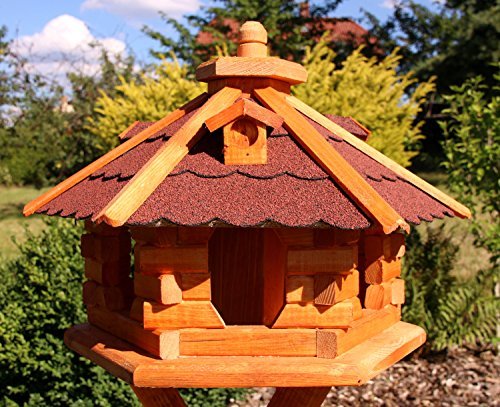 Vogelhaus mit Bitumenschindeln Typ 4 (rot) von Holzdekoladen
