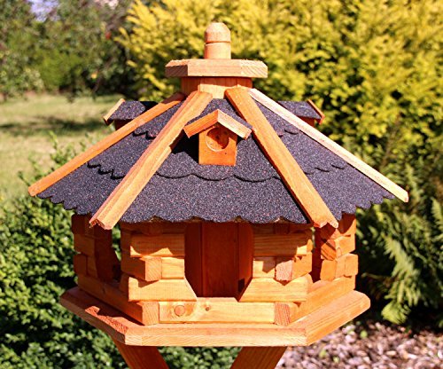 holzdekoladen Vogelhaus mit Bitumenschindeln Typ 4 (schwarz) von holzdekoladen