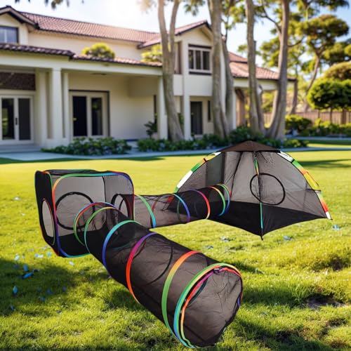 4-in-1 Outdoor-Katzengehäuse, Tragbarer KatzenLaufstall für Indoor-Katzen eingeschlossen, Faltbare Regenbogen-Katzengehäuse für draußen Inkludieren Katzenzelt für Katzentunnel, Outdoor-Katzenhaus Cati 4-in-1 Outdoor-Katzengehäuse, Tragbarer KatzenLaufstall für Indoor-Katzen eingeschlossen, Faltbare Regenbogen-Katzengehäuse für draußen Inkludieren Katzenzelt für Katzentunnel, Outdoor-Katzenhaus Cati von homegroove