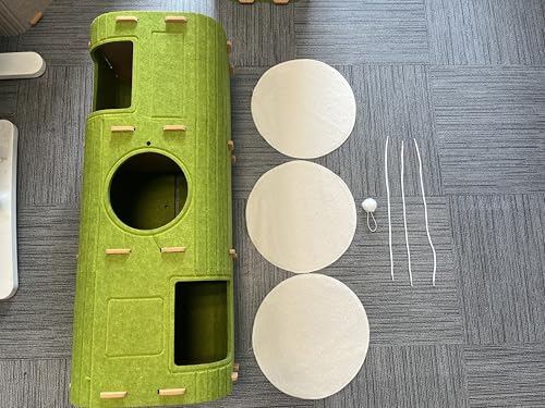 Homegroove 3-Storey große Katze Haus für Indoor Katzen, gemütliches Felz Katze Höhle Bett mit Tunnel Hideaway, Multi-Cat Condo für Ruhe & Spiel (Grün, Groß) von homegroove