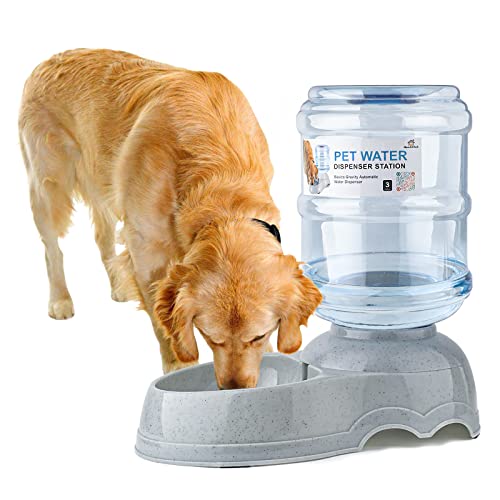 Wasserspenderstation für große Hunde und Katzen, 3 Gallonen Schwerkraft Automatischer Futterspender, große Größe Hundetrinkbrunnen von homelifthub