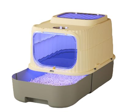 Homewell Große Katzentoilette für Katzen, geruchlose Katzentoilette mit Kapuze, faltbar, abnehmbare Schublade, 37 x 49 x 37 cm Homewell Große Katzentoilette für Katzen, geruchlose Katzentoilette mit Kapuze, faltbar, abnehmbare Schublade, 37 x 49 x 37 cm von homewell