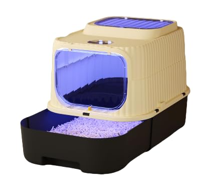 Homewell Große Katzentoilette für Katzen, geruchlose Katzentoilette mit Kapuze, faltbar, abnehmbare Schublade, 37 x 49 x 37 cm Homewell Große Katzentoilette für Katzen, geruchlose Katzentoilette mit Kapuze, faltbar, abnehmbare Schublade, 37 x 49 x 37 cm von homewell