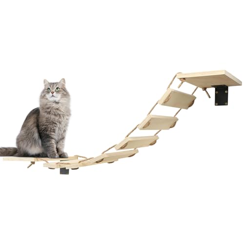 Homewell Hölzerne Katzenbrücke, Kletterwand Katzen, für DIY Catwalk, Katzenhängematte und Katzenwand für die meisten Kätzchen, mittlere und große Katzen, 32.5 * 15.5 * 85 cm Homewell Hölzerne Katzenbrücke, Kletterwand Katzen, für DIY Catwalk, Katzenhängematte und Katzenwand für die meisten Kätzchen, mittlere und große Katzen, 32.5 * 15.5 * 85 cm von homewell