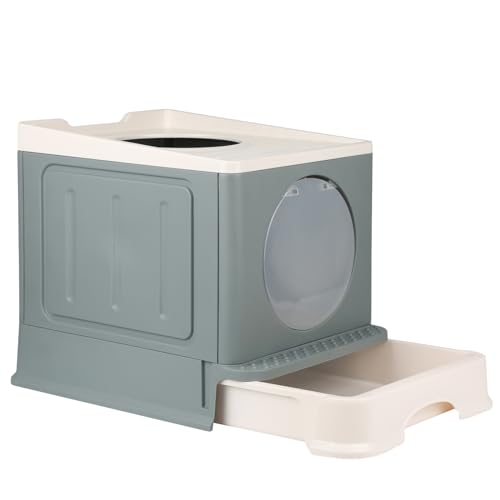 Homewell Katzentoilette, zusammenklappbar, mit Deckel, Schaufel mit herausnehmbarem Tablett, geschlossenes Katzenstreu, geeignet für Katzen aller Stadien Homewell Katzentoilette, zusammenklappbar, mit Deckel, Schaufel mit herausnehmbarem Tablett, geschlossenes Katzenstreu, geeignet für Katzen aller Stadien von homewell