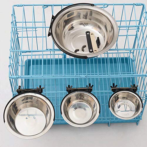 homeyuser Futternapf für Hunde und Katzen, Edelstahl, zum Aufhängen, für Futter und Trinkwasser, Größe S von homeyuser