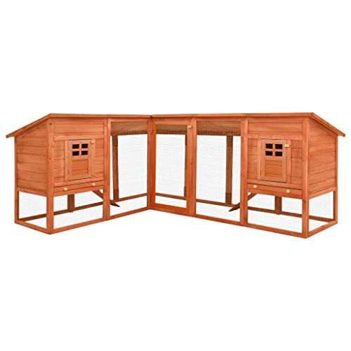 HOMIUSE Hasenstall Winterfest Kaninchenstall Draußen 250x192x105 cm Hhasenstall Winterfest XXL Braun von homiuse