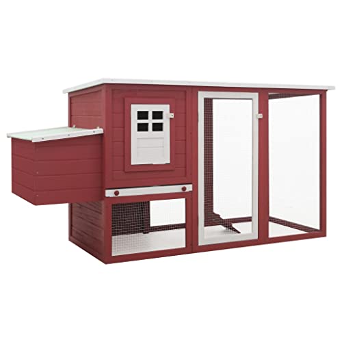 HOMIUSE HüHnerstall Garten-Hühnerstall mit 1 Legenest Rot Holz HüHnerstall Winterfest Meerschweinchen Haus HüHnerhaus KleintierkäFig HüHnerhaus Winterfest Enten, GäNse, Kaninchen 202x75x98 cm HOMIUSE HüHnerstall Garten-Hühnerstall mit 1 Legenest Rot Holz HüHnerstall Winterfest Meerschweinchen Haus HüHnerhaus KleintierkäFig HüHnerhaus Winterfest Enten, GäNse, Kaninchen 202x75x98 cm von homiuse