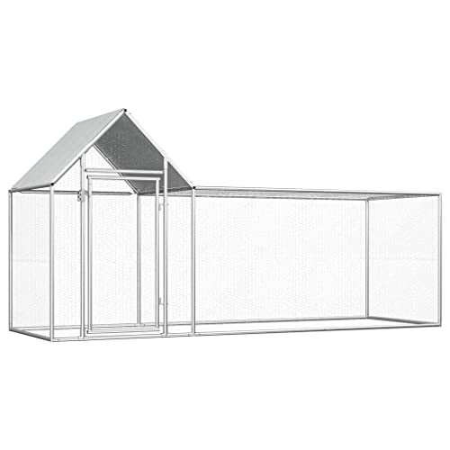 HOMIUSE HüHnerstall Winterfest Hühnerstall Verzinkter Stahl Meerschweinchen Haus HüHnerhaus KleintierkäFig Chicken Run HüHnerhaus Winterfest HüHnergehege Enten, GäNse, Kaninchen 3x1x1,5 m Seitentür von homiuse