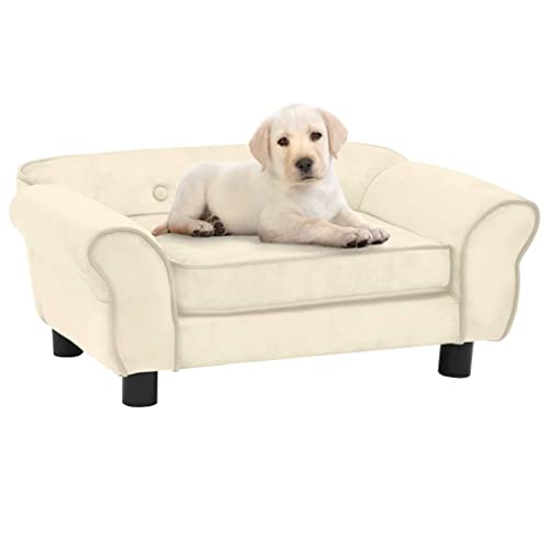 homiuse Hundesofa Creme 72x45x30 cm Plüsch Hundebett Katzenbett Hundebett MittelgroßE Hunde Hundekorb Hundebett Kleine Hundebett Waschbar Katzen Bettchen Erwachsene Katzen und Kleinere Hunde von homiuse