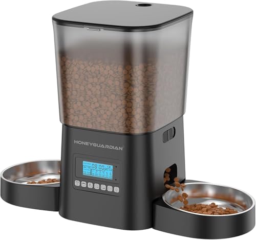 HoneyGuaridan Automatischer Katzenfutterspender für 2 Katzen, 3,5 l Katzenfutterspender mit Doppelschalen, Zwei-Wege-Splitter, zeitgesteuerter Katzenfutterspender für Trockenfutter, programmierbare HoneyGuaridan Automatischer Katzenfutterspender für 2 Katzen, 3,5 l Katzenfutterspender mit Doppelschalen, Zwei-Wege-Splitter, zeitgesteuerter Katzenfutterspender für Trockenfutter, programmierbare von honeyguaridan