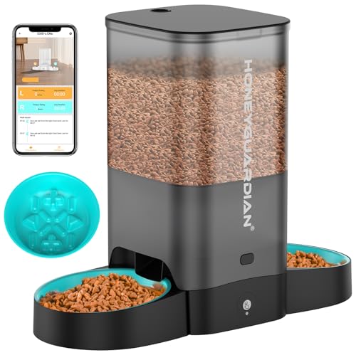 HoneyGuaridan Futterautomat Katze 2 Näpfe, 2.4G WiFi Intelligenter Katzen Futterautomaten mit APP-Steuerung für Fernfütterung, 5L Programmierbar Futterspender für Katzen & Hunde (Langsamer Futternapf) HoneyGuaridan Futterautomat Katze 2 Näpfe, 2.4G WiFi Intelligenter Katzen Futterautomaten mit APP-Steuerung für Fernfütterung, 5L Programmierbar Futterspender für Katzen & Hunde (Langsamer Futternapf) von honeyguaridan