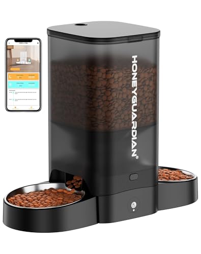 HoneyGuaridan Futterautomat Katze 2 Näpfe mit Bewegungssensor, 2.4G WiFi Intelligenter Katzen Futterautomaten für Fernfütterung, 5L Programmierbar Automatischer Futterspender für Katzen & Hunde HoneyGuaridan Futterautomat Katze 2 Näpfe mit Bewegungssensor, 2.4G WiFi Intelligenter Katzen Futterautomaten für Fernfütterung, 5L Programmierbar Automatischer Futterspender für Katzen & Hunde von honeyguaridan