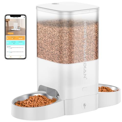 HoneyGuaridan Futterautomat Katze 2 Näpfe, 2.4G WiFi Intelligenter Katzen Futterautomaten mit APP-Steuerung für Fernfütterung, 5L Programmierbar Futterspender für Katzen & Hunde HoneyGuaridan Futterautomat Katze 2 Näpfe, 2.4G WiFi Intelligenter Katzen Futterautomaten mit APP-Steuerung für Fernfütterung, 5L Programmierbar Futterspender für Katzen & Hunde von honeyguaridan