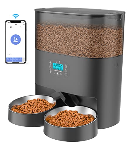 honeyguaridan Futterautomat 2 Katzen mit APP, 6L WiFi Katzenfutter Automat mit 2 näpfe, Zeitgesteuerte, 10s Sprachaufzeichnung, bis zu 6 Mahlzeiten am Tag - für Katze & Hunde (schwarz) honeyguaridan Futterautomat 2 Katzen mit APP, 6L WiFi Katzenfutter Automat mit 2 näpfe, Zeitgesteuerte, 10s Sprachaufzeichnung, bis zu 6 Mahlzeiten am Tag - für Katze & Hunde (schwarz) von honeyguaridan