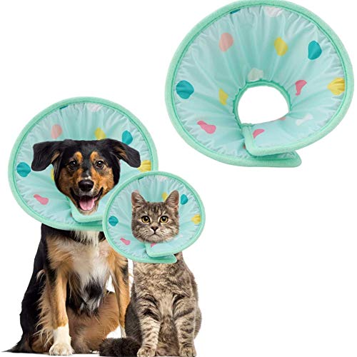 Hundekragen Halskrause Katzen Elisabethanisches Halsband für Hunde Katzenschutzhalsband Katzenwunden-Kopfschutzkegel Einstellbare Haustiere Kegel M von hongyupu