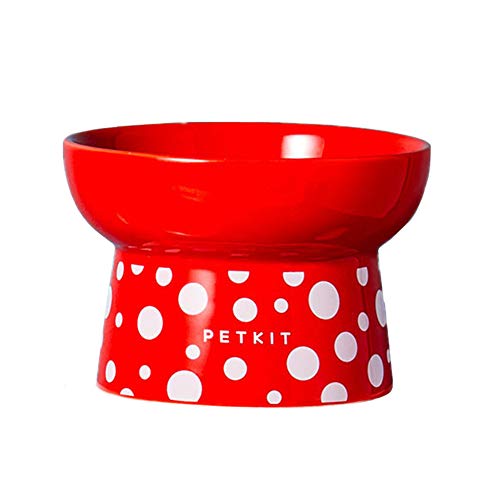 Katzennapf Katzennapf rutschfest Katzen-Wasserschüssel Hundenäpfe Medium Welpenschalen klein Slow Feeder Hundenapf Raised Cat Bowl red von hongyupu