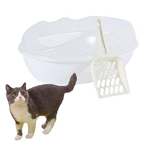 Katzentoilette Katzenklo Anti-Splash-Bettpfanne Haustier Toilette Selbstreinigende Katzenstreu Eckstreu Tablett Cat Kaninchen Toilette White von hongyupu