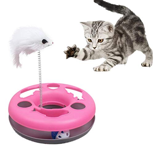 hongyupu Interaktives Katzenspielzeug Katzen Spielzeug Katzen Zauberstab Interaktives Katzenspielzeug für Indoor-Katzen Katze Spielzeug Bälle pink von hongyupu