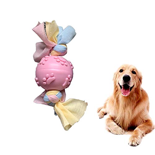 hundespielzeug unzerstörbar für Grosse Hunde hundespielzeug für kleine Hunde Intelligenz Kauen für Hund Hund kaut Lange anhaltende natürliche bonefootprintball,pink von hongyupu