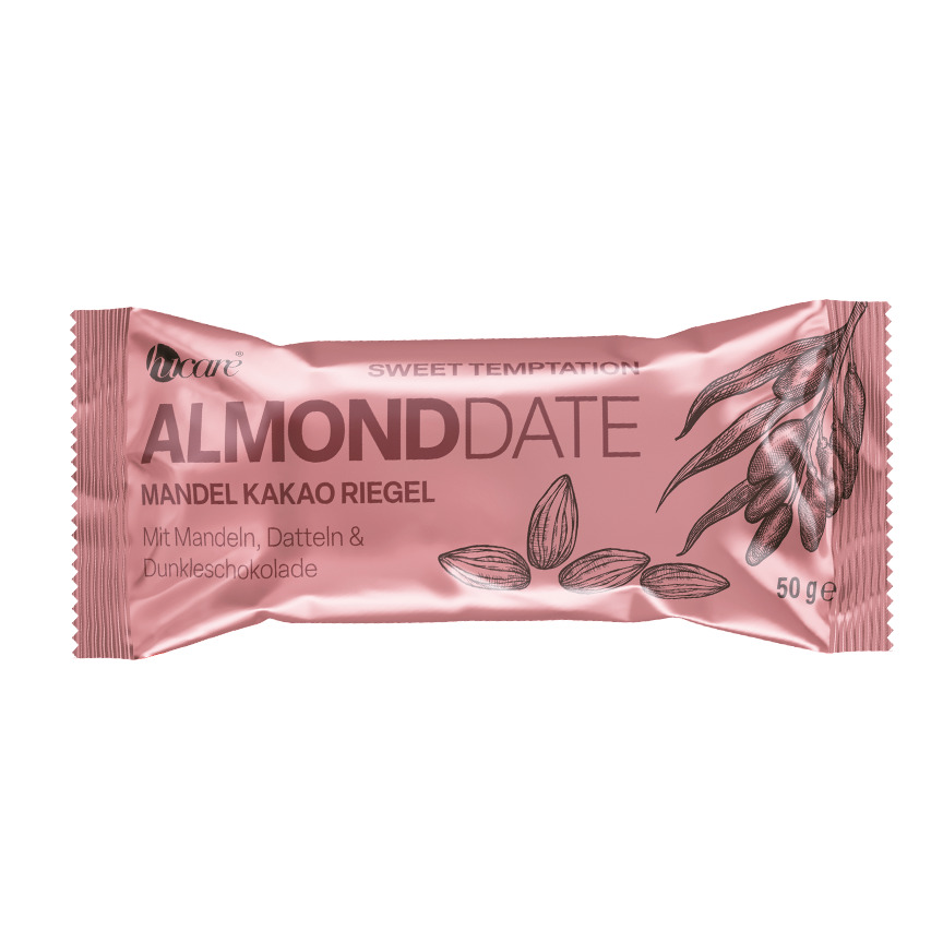 hucare AlmondDate Energierriegel 50g 10er Box Mit dunkler Schokolade hucare AlmondDate Energierriegel 50g 10er Box Mit dunkler Schokolade von hucare