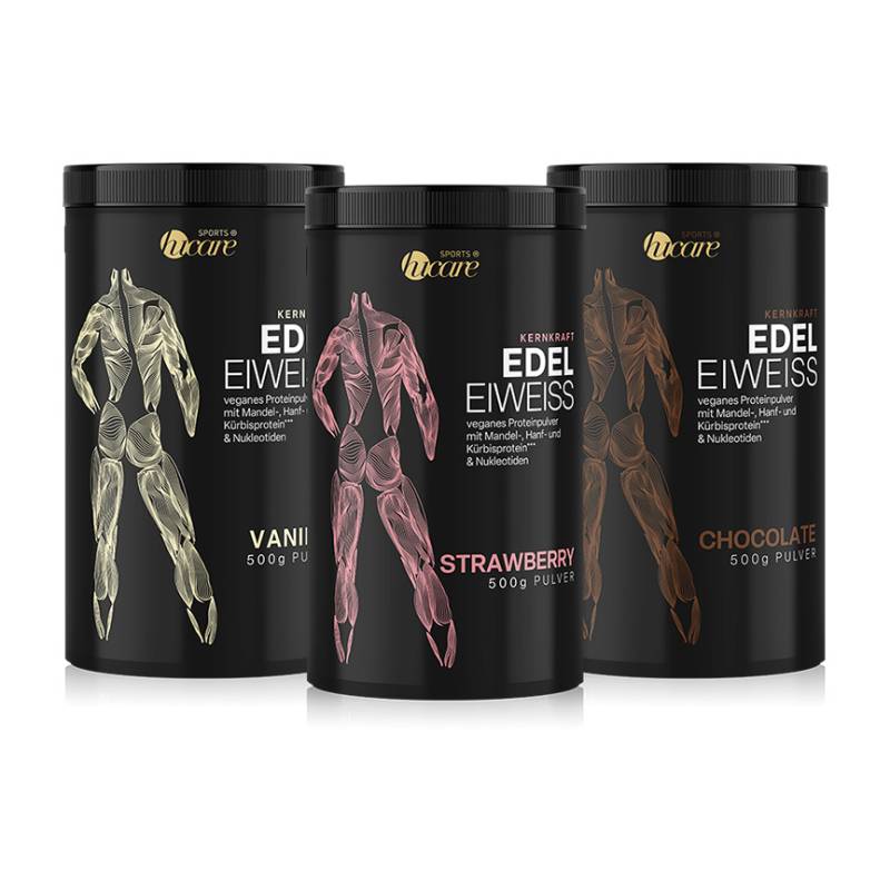 hucare Vegan Protein Bundle Vegan Protein Bundle mit 3 Sorten für tägliche Eiweißzufuhr & Muskelregeneration hucare Vegan Protein Bundle Vegan Protein Bundle mit 3 Sorten für tägliche Eiweißzufuhr & Muskelregeneration von hucare