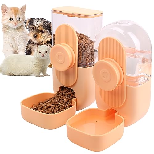 Automatischer Futter- und Wasserspender zum Aufhängen, automatische Schwerkraft für Kaninchen, Frettchen, Hasen, Igel, Futter- und Wasserspender-Sets, Katzen-/Hundefutter- und Wasserspender, von hugyou