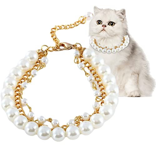huiba Hundehalsbänder für kleine Hunde, Perlenhalsband für Hunde, verstellbar, handgefertigt, Schmuck für Hunde, Chihuahua Yorkie von huiba