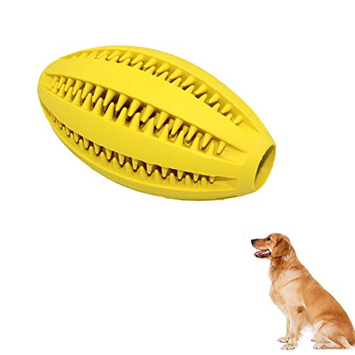 huihuijia Hunde-Kauspielzeug Welpenspielzeug Unzerstörbare Hundebälle Hundespielzeug für Langeweile Spender Pet Feeder Ball Hund Zahnreinigung Spielzeug Hund Beißspielzeug Gelb von huihuijia