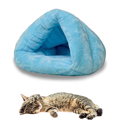 huihuijia Hundebett / Katzenbett / Katzenbett / Katzenbett / Möbel, waschbar, gemütlicher Schlafsack, für Hunde und Katzen, für besseren Schlaf, hält warm, Blau, Größe L von huihuijia