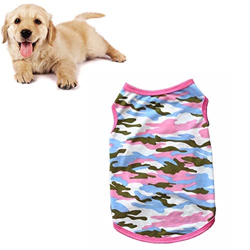 huihuijia Sommerkleidung für Hunde, Katzen, Sommerkleidung, Kleidung für kleine Hunde, bequeme Kleidung für Haustiere, Bulldogge, französische Hundebekleidung für den Sommer, Rosa, Größe L von huihuijia