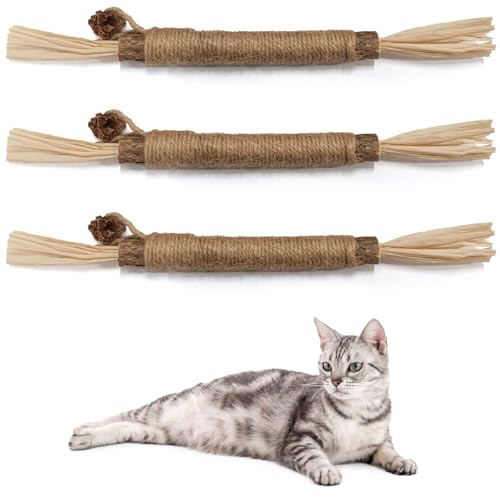 huoflame Katzenminze Sticks 3 Stück Kauspielzeug – Katzenspielzeug zur Zahnreinigung, natürliche Katzenminze & Matatabi Kausticks – Interaktives Spielzeug für Katzen zur Zahnpflege und gegen Mundgeru huoflame Katzenminze Sticks 3 Stück Kauspielzeug – Katzenspielzeug zur Zahnreinigung, natürliche Katzenminze & Matatabi Kausticks – Interaktives Spielzeug für Katzen zur Zahnpflege und gegen Mundgeru von huoflame