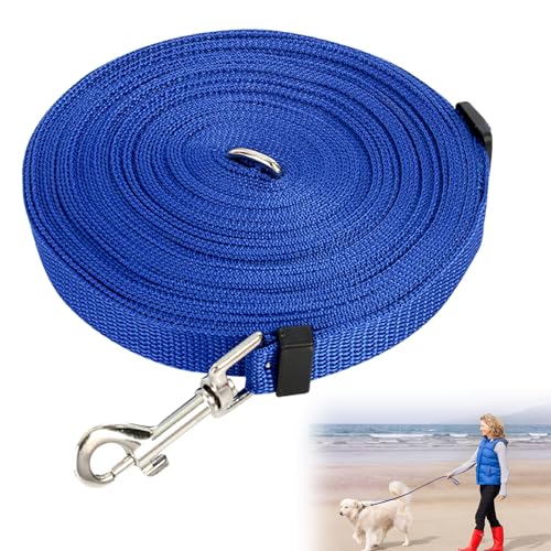 Hurifeng Schleppleine 10m für Hunde – Robuste Hundeleine für Training & Outdoor – PP-Material mit Zinklegierung D-Karabiner – Für Kleine bis Große Hunde (Blau) von hurifeng