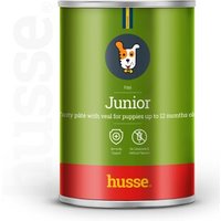 husse Junior Pâté 24 Dosen je 400 g. (9,6 kg) | Ausgewogene Mahlzeit mit Kalbfleisch & getrocknetem Ginseng von husse