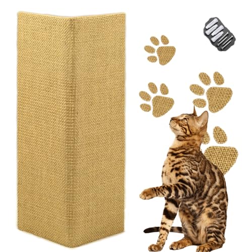 HUTPET Faltbares Katzenkratzbrett, Sofa, Wand, Ecke, Katzen, Kratzpads, horizontale Katzen, Kratzschutz für Möbel, Wand, Katzenkratzer für Indoor-Katzen, 2 hängende Spielzeuge (zufällige Farbe) von hutpet