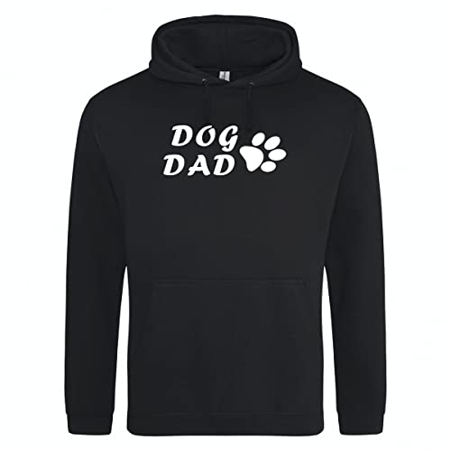 huuraa Unisex Hoodie Dog Dad Tapse Pullover Vegan Größe M Deep Black mit Motiv für alle Hundemenschen Geschenk Idee für Freunde und Familie von HUURAA