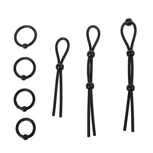 huwaioury 7er Pack Penisring Set 4 Cockringe Clit Stimulating Ball Und 3 Verstellbare Penisschlaufen Erektionsverbesserndes Männliches Sexspielzeug von huwaioury